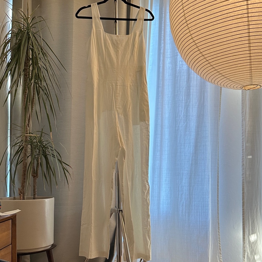 GAP White Linen Jumpsuit